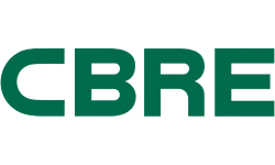 CBRE logo — Commercial real estate services partner for Airabella Lake Oconee